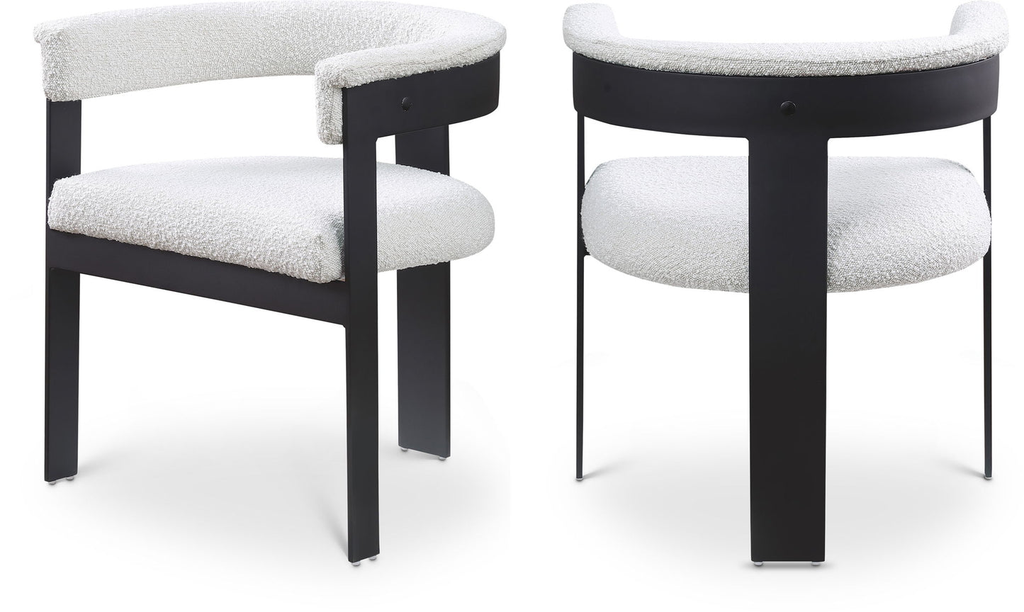 Romeo - Boucle Dining Chair With Black Base (Set of 2)
