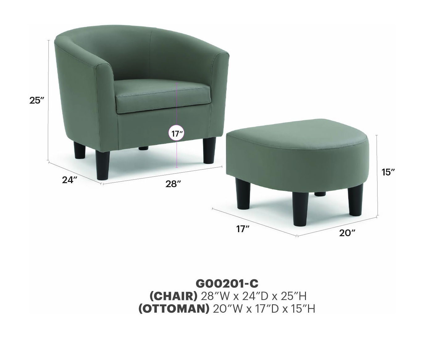 Glory Furniture - Salem - Chair & Ottoman