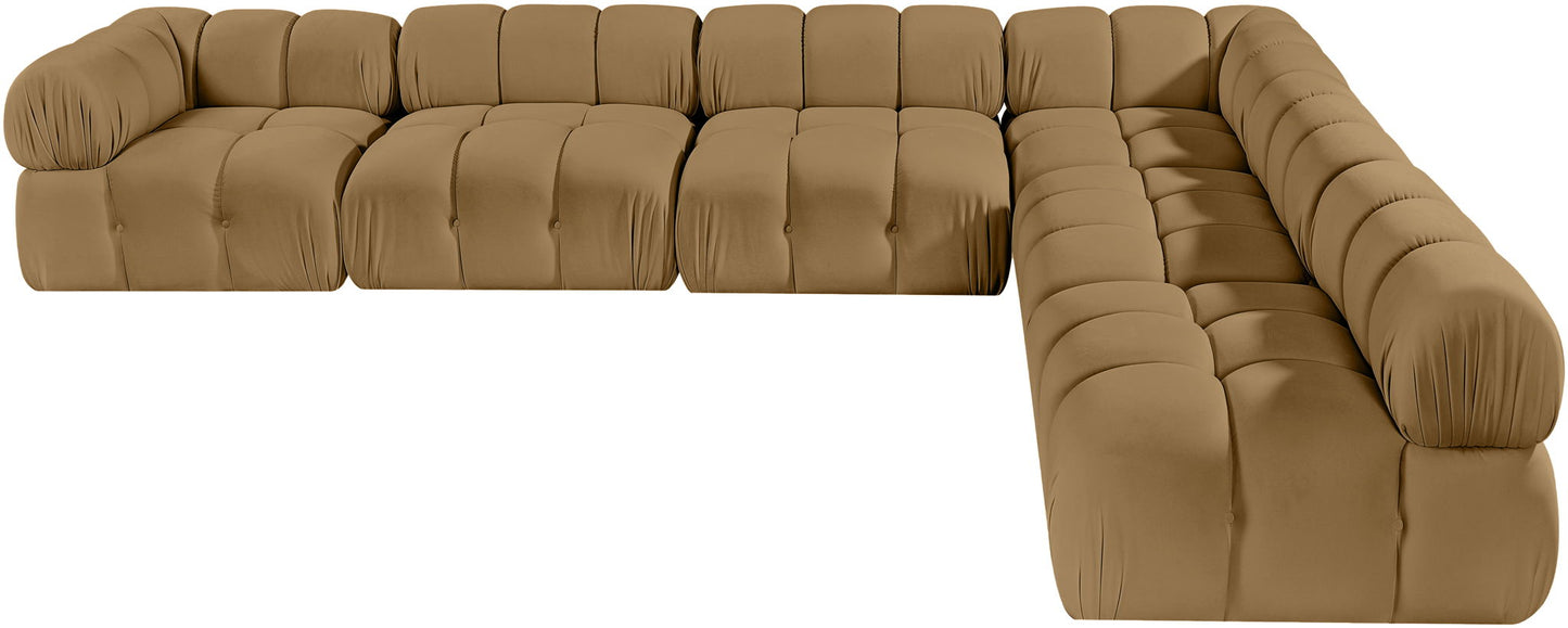 Orin - Velvet 6 Piece Modular L-Shaped Sectional