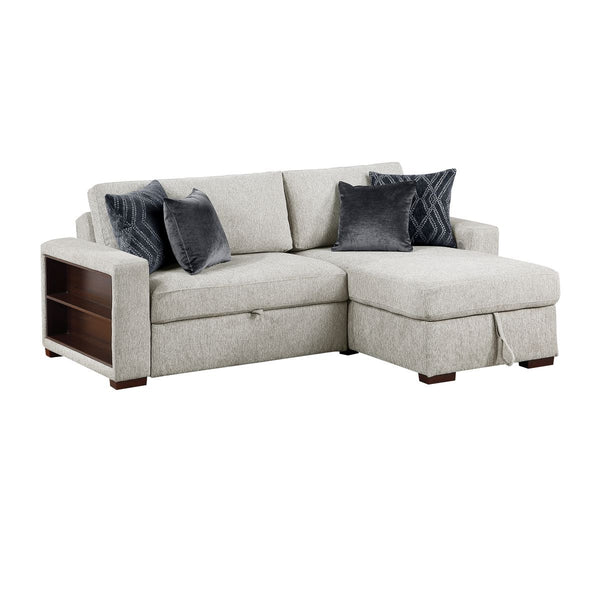 Isla 2-Piece Sectional with Reversible Chaise, Pull-out Bed and Hidden Storage, Click Motion Back