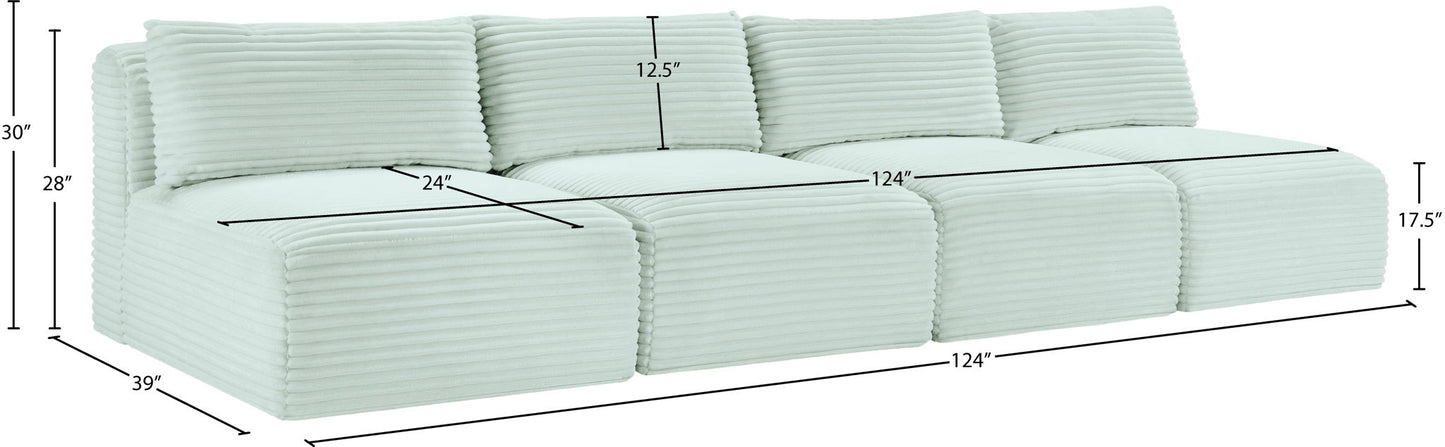 Shaggy - 4 Seat Modular Armless Sofa