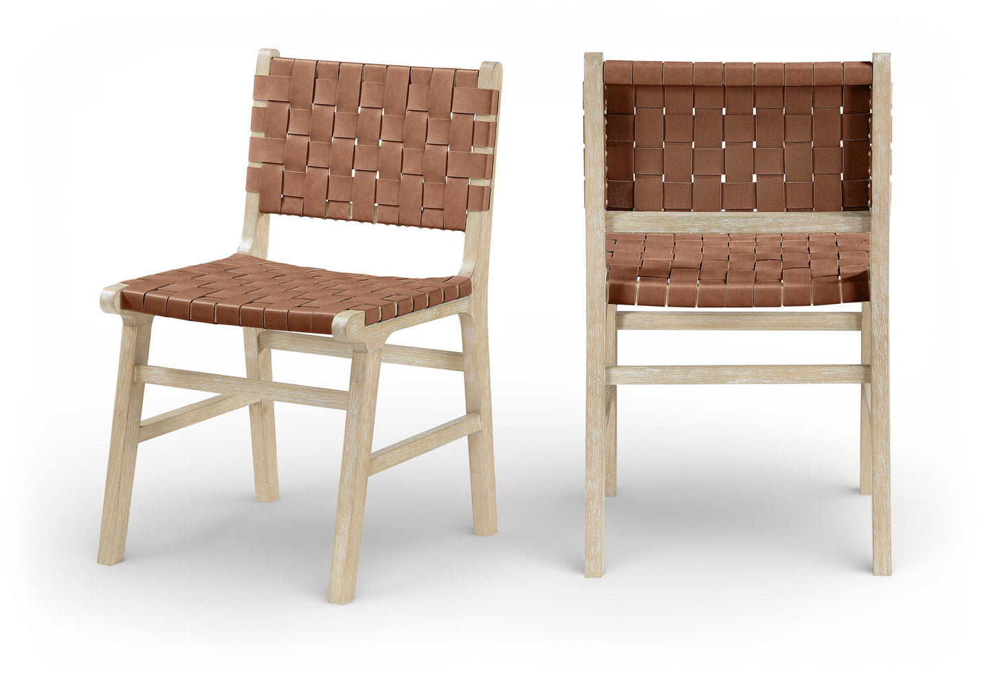 Entwine - Vegan Leather Upholstered Dining Chair - Painted Natural