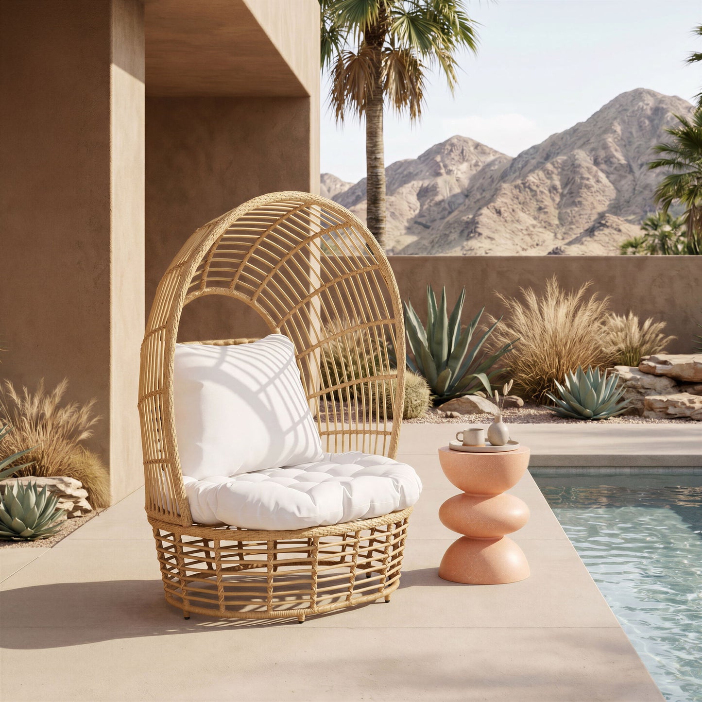 La Jolla - Accent Chair - White / Light Brown