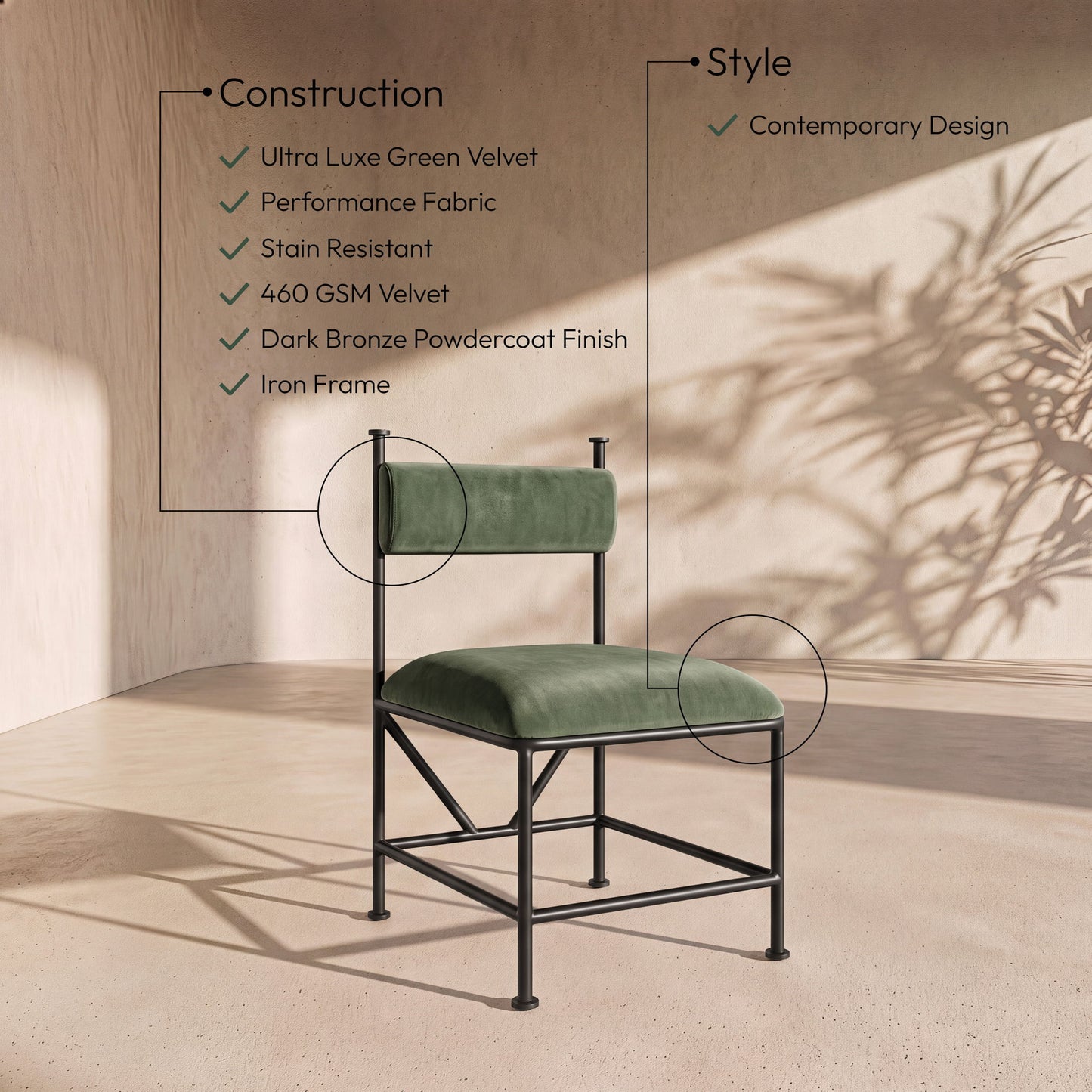 Monarch - Velvet Dining Chair (Set of 2)