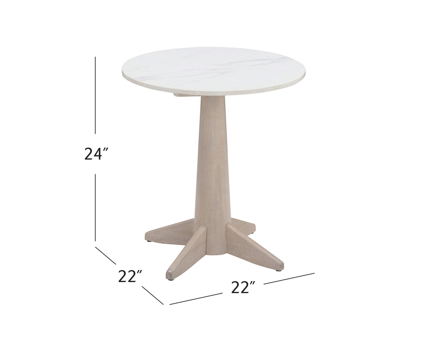 Horizons - End Table - White Oak / White Marble
