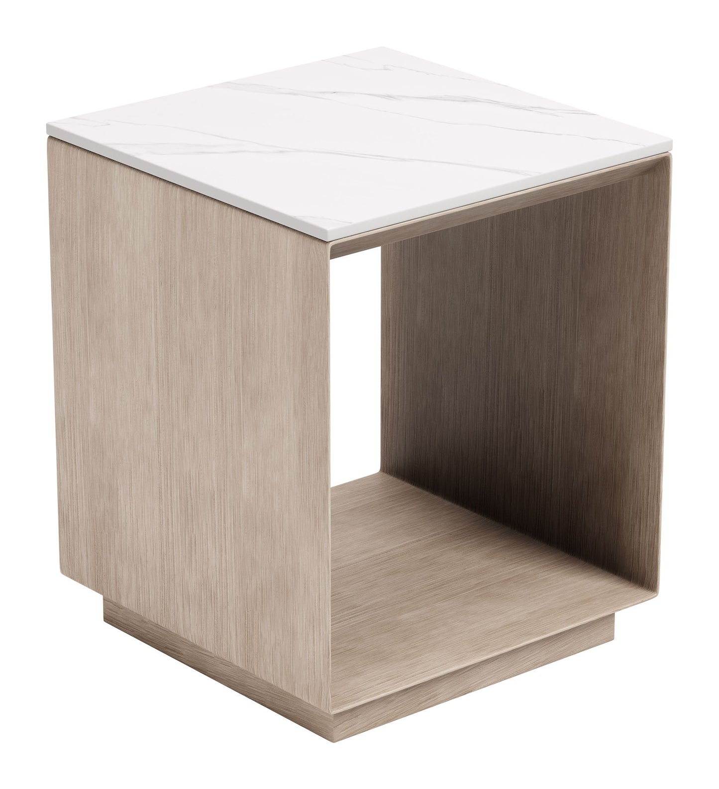 Tidecrest - Side Table - White / Light Brown