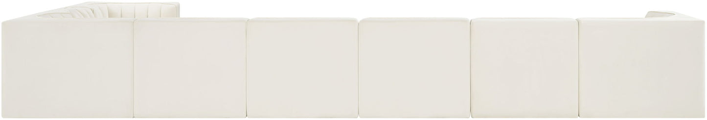 Rummi - Velvet Performance Fabric Upholstered 8 Piece Modular Sectional (With 3 Corner Chairs)