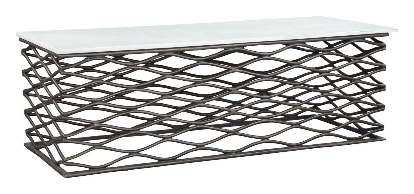 Duchess - Coffee Table - White / Antique Bronze