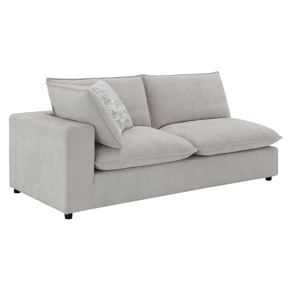 Marisa - Modular Left Facing Loveseat With 2 Pillows - Beige Boucle