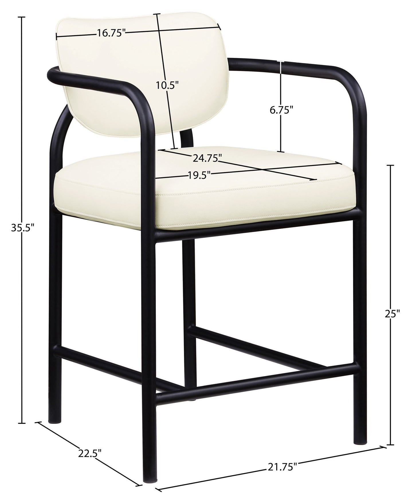 Serava - Vegan Leather Upholstered Bar Stool