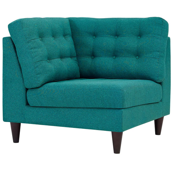 Empress Upholstered Fabric Corner Sofa - Teal