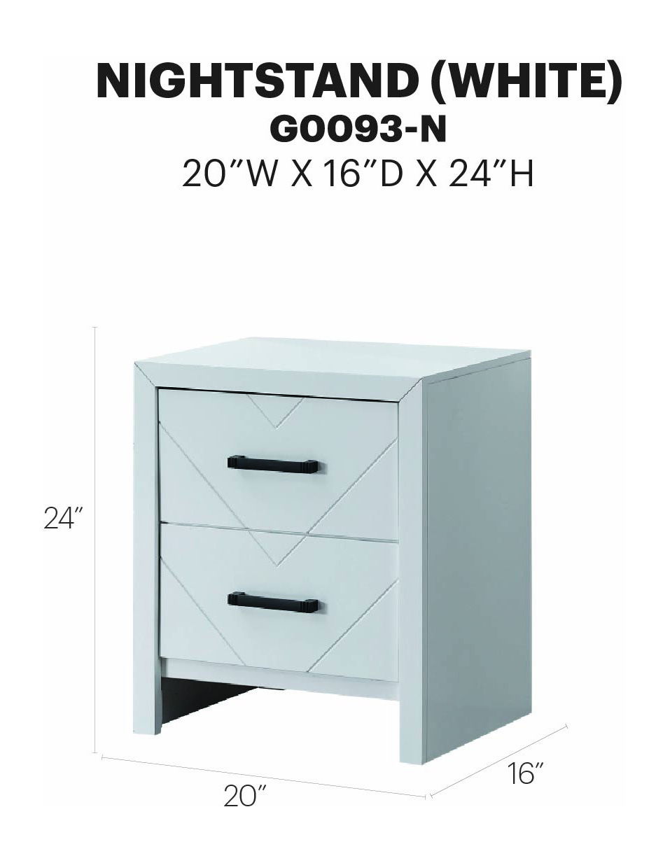 Morris - 2 Drawer Nightstand