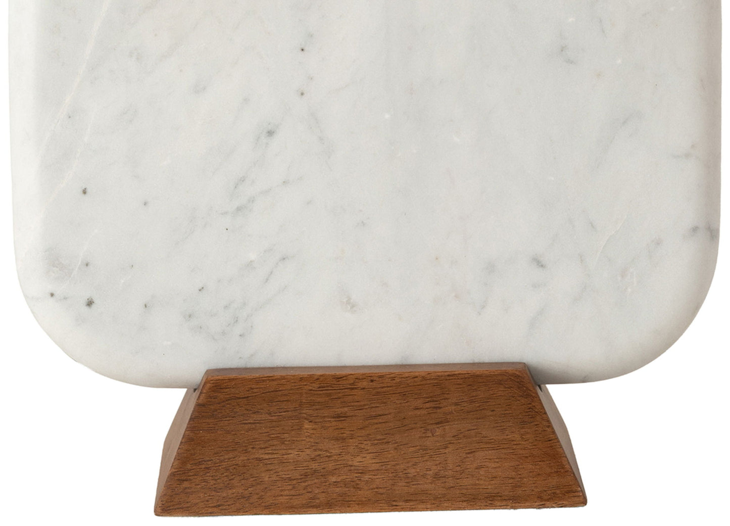 Solis - 14" Genuine Marble And Mango Wood Base With Linen Textured Fabric Shade Table Lamp