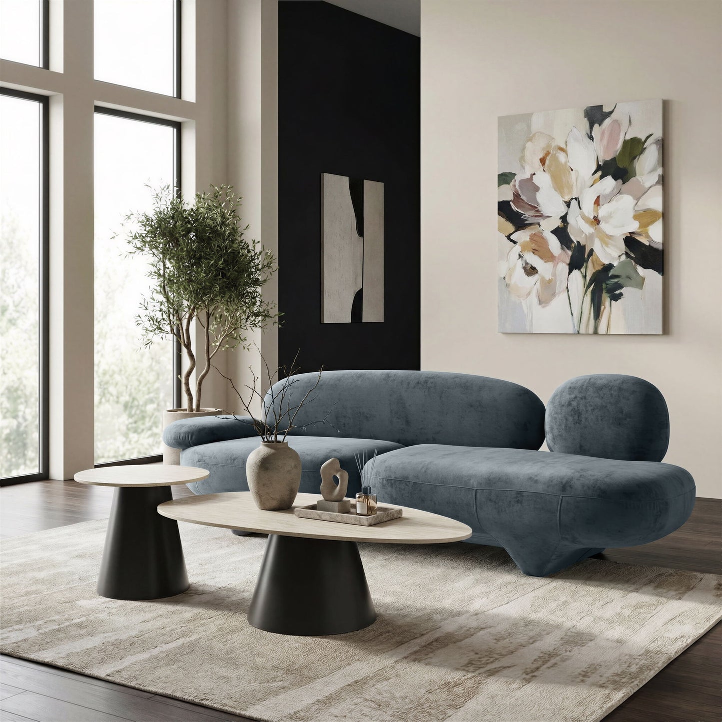 Reyes - Coffee Table Set - Natural / Black