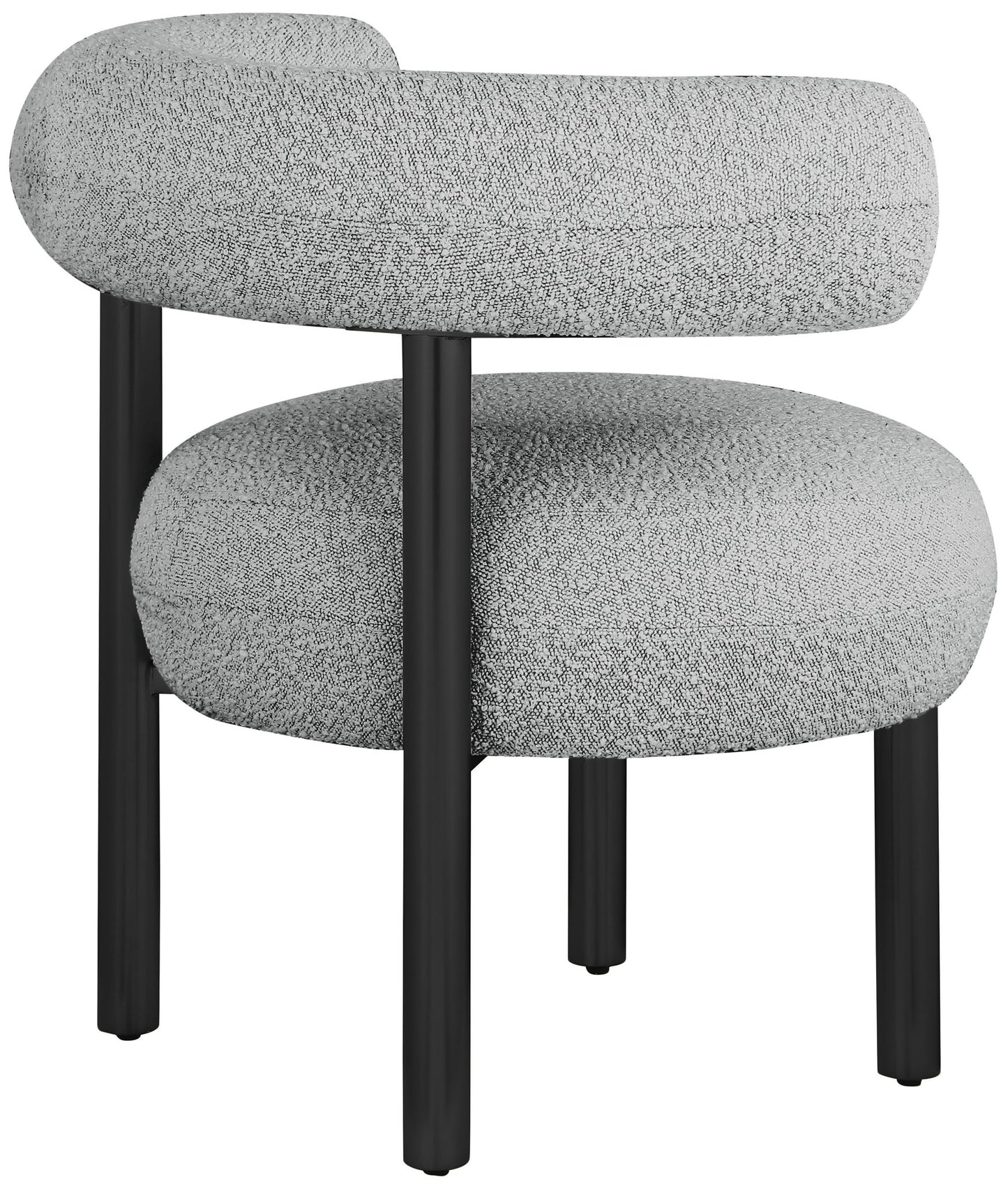 Bordeaux - Boucle Fabric Accent Chair With Black Legs