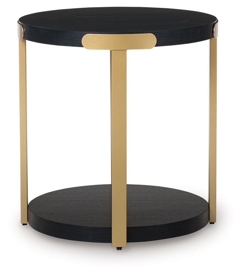 Shylore - Occasional Table Set (Set of 3) - Black / Brass Finish