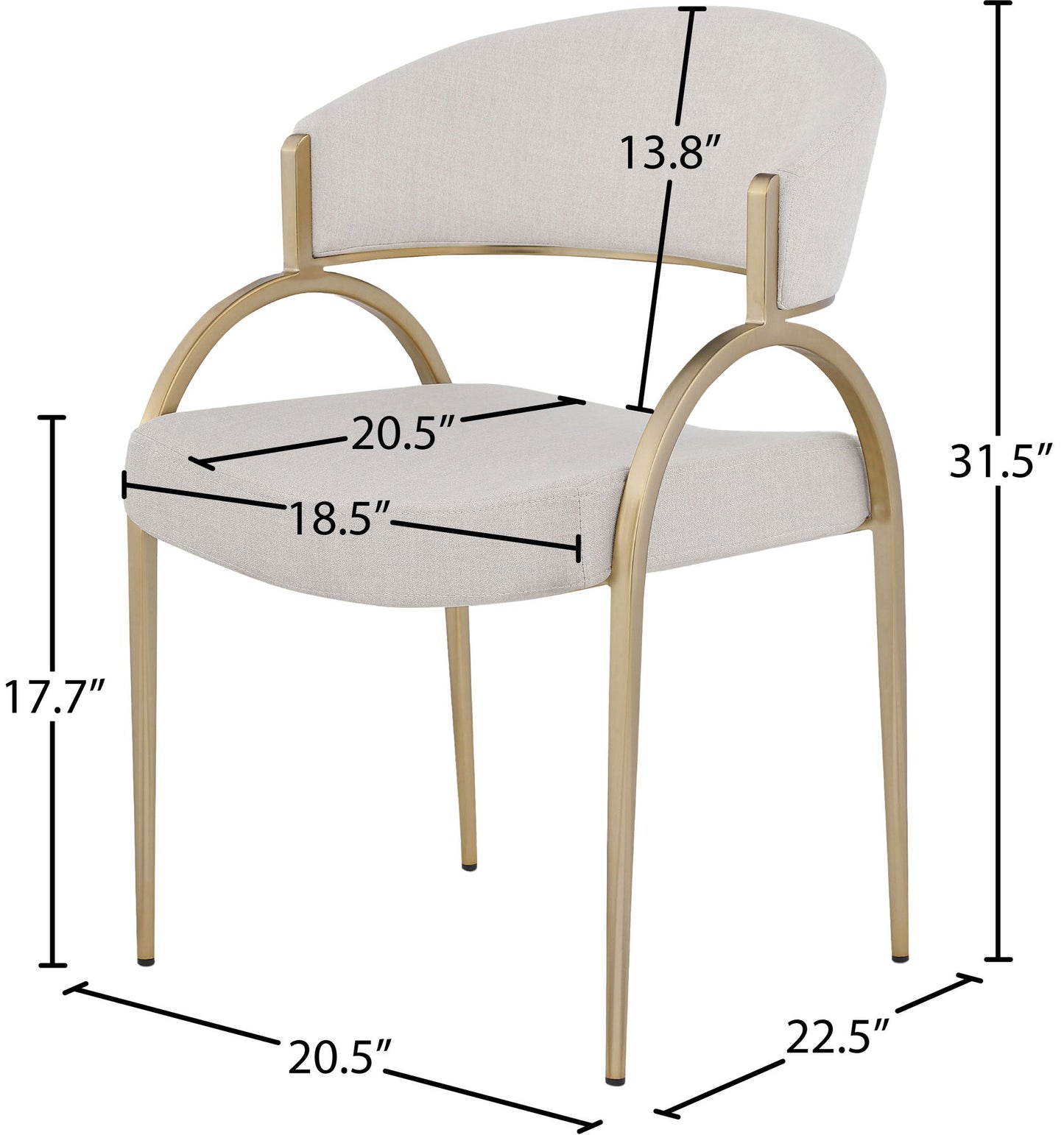 Privet - Dining Chair (Set of 2) - Gold Base