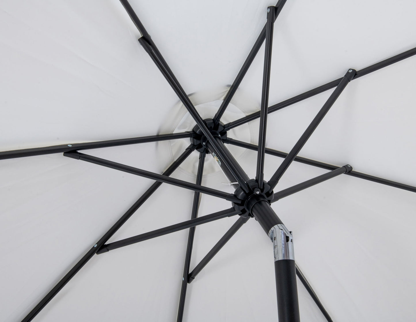 Amalfi - Aluminum Patio Umbrella - White Base / Black Pole