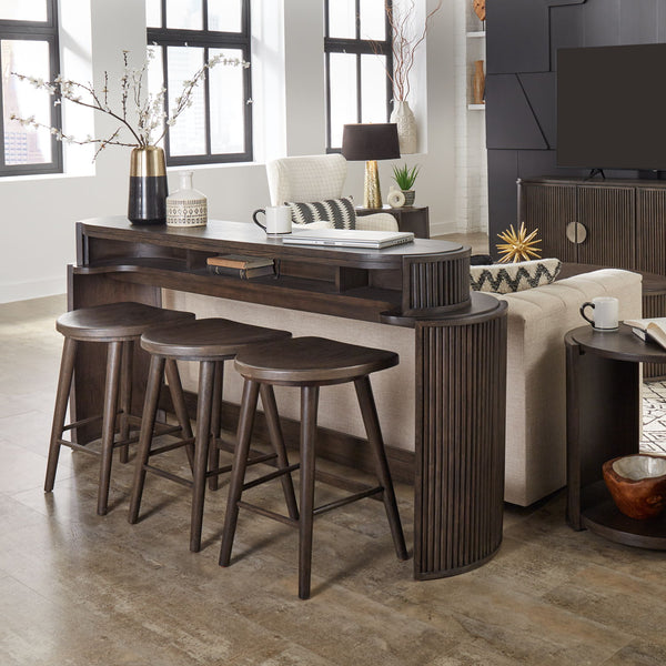 City View - 4 Piece Table Set (Console Bar Table & 3 Console Stools) - Coffee Bean