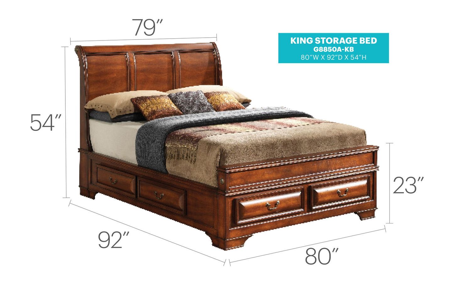 Glory Furniture - LaVita - Storage Bed