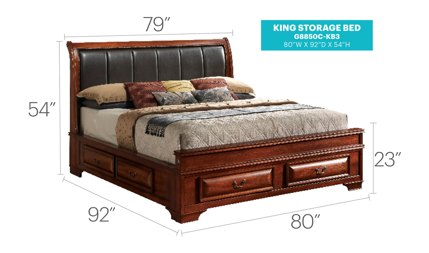 Glory Furniture - LaVita - Upholstered Storage Bed