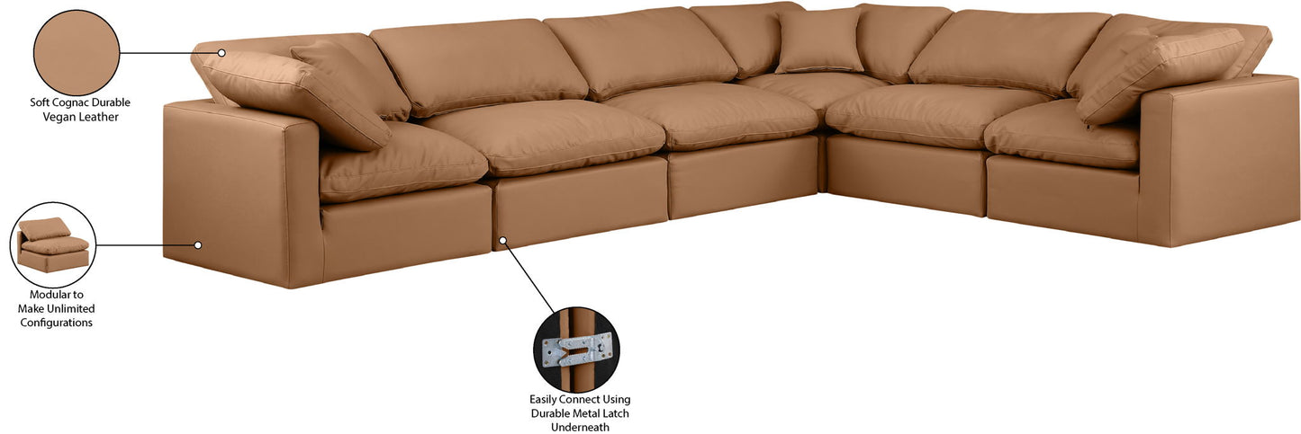 Indulge - Faux Leather 6 Piece Modular Corner Sectional