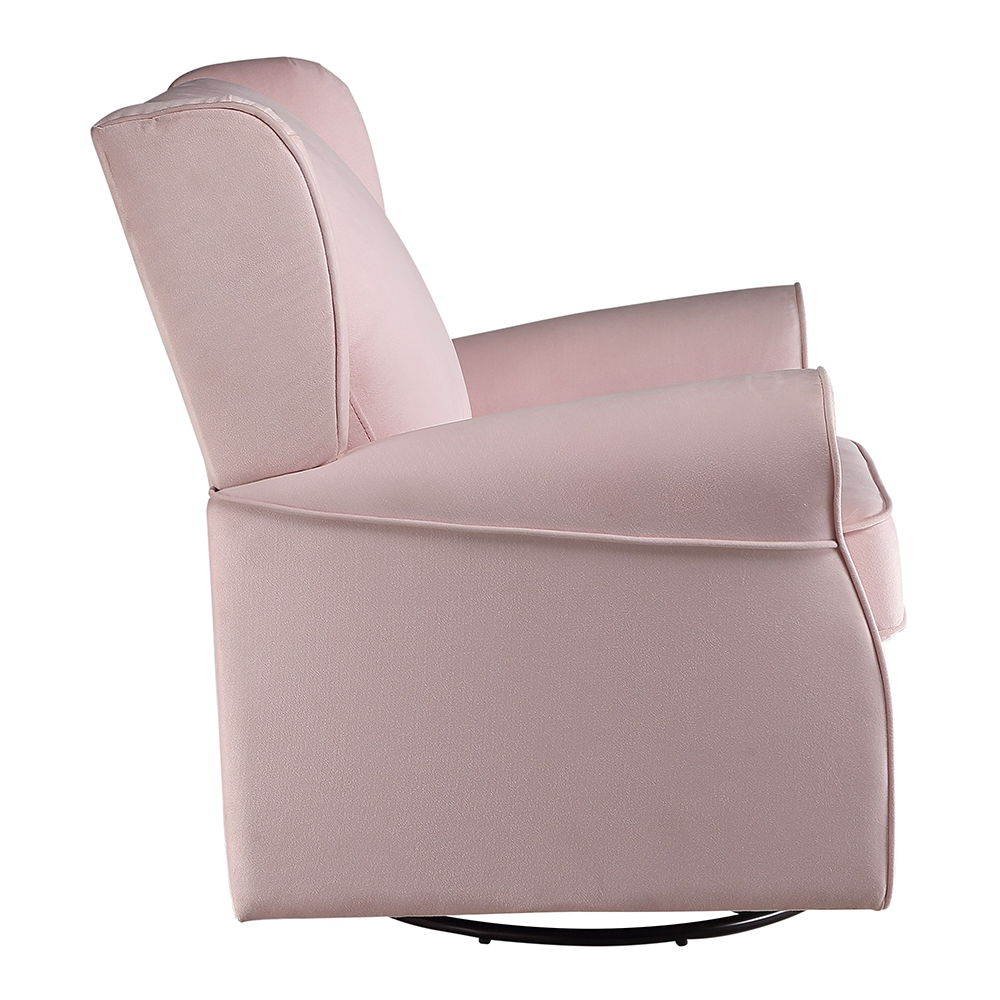 Tamaki - Swivel Chair With Glider - Pink Fabric