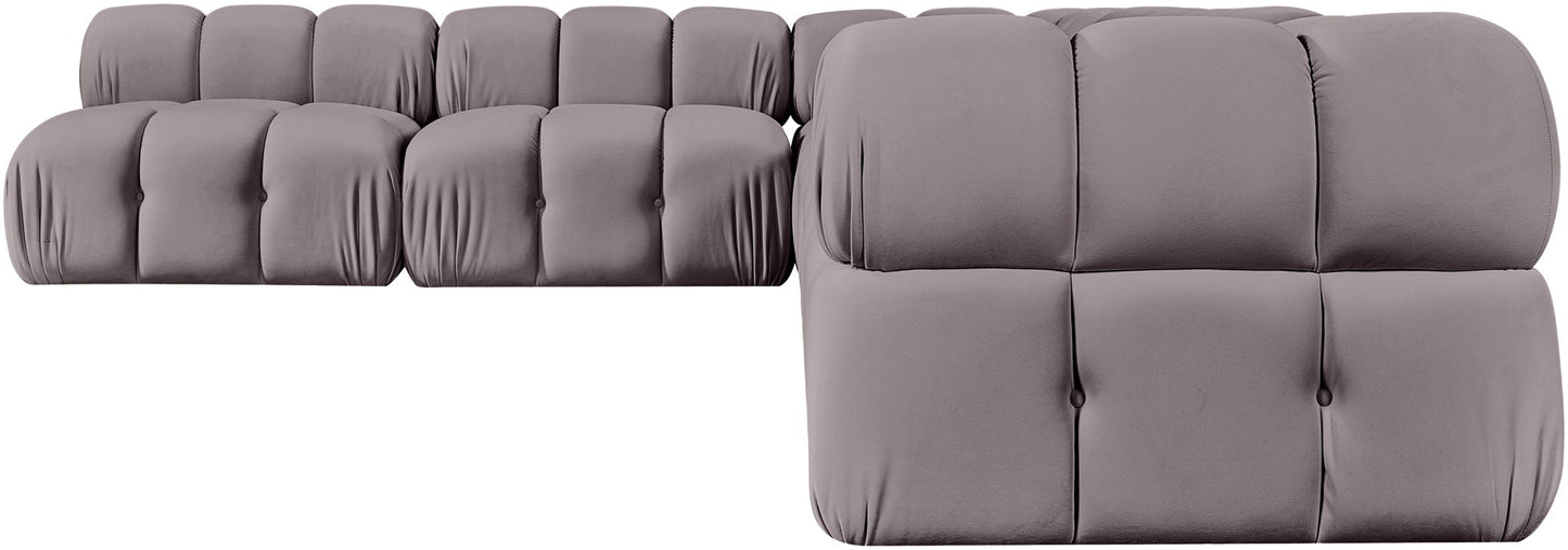 Orin - Velvet 6 Piece Modular L-Shaped Sectional