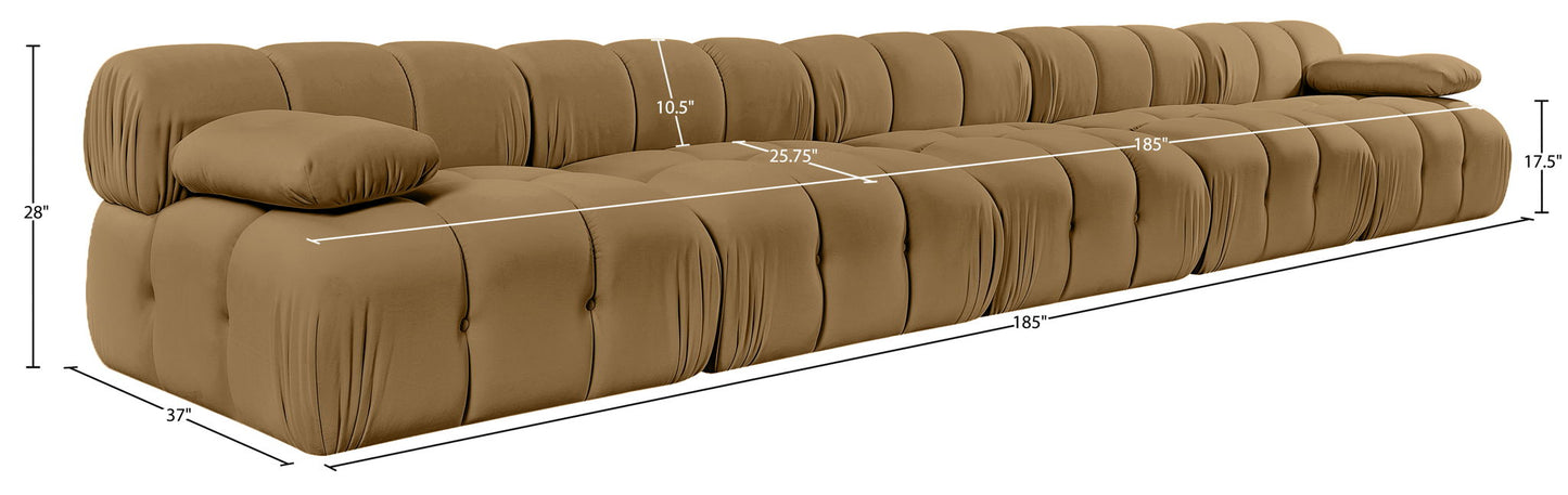 Orin - Velvet 5 Piece Modular Armless Sofa