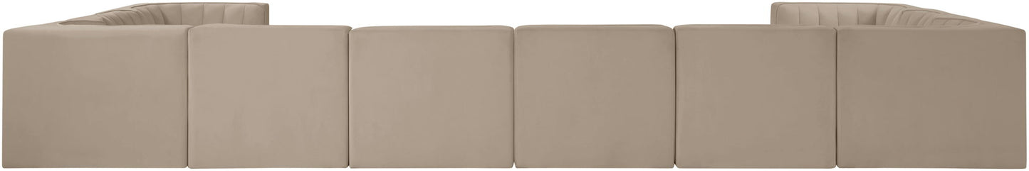 Rummi - Velvet Performance Fabric Upholstered 10 Piece Modular Sectional