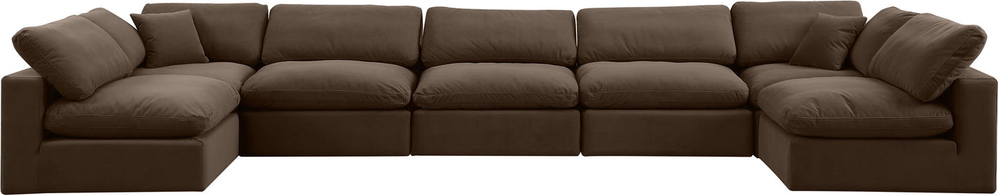 Comfy - 7 Piece Velvet Modular Armless Sectional