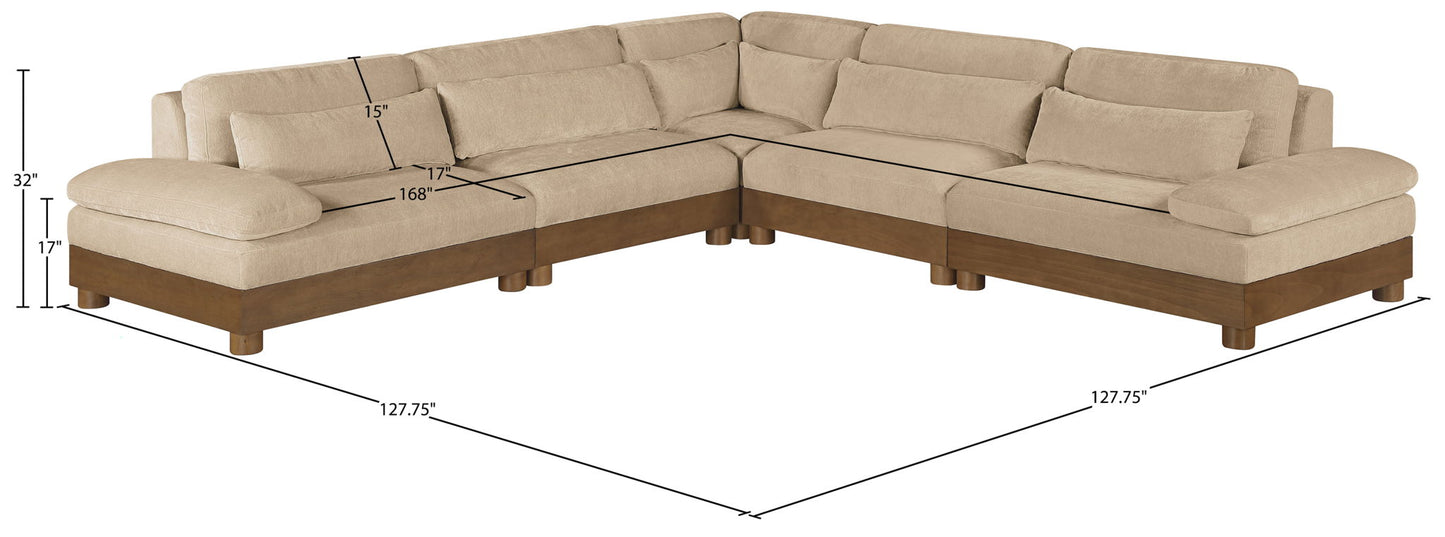 Turin - Chenille Fabric Upholstered Modular Sectional - Beige