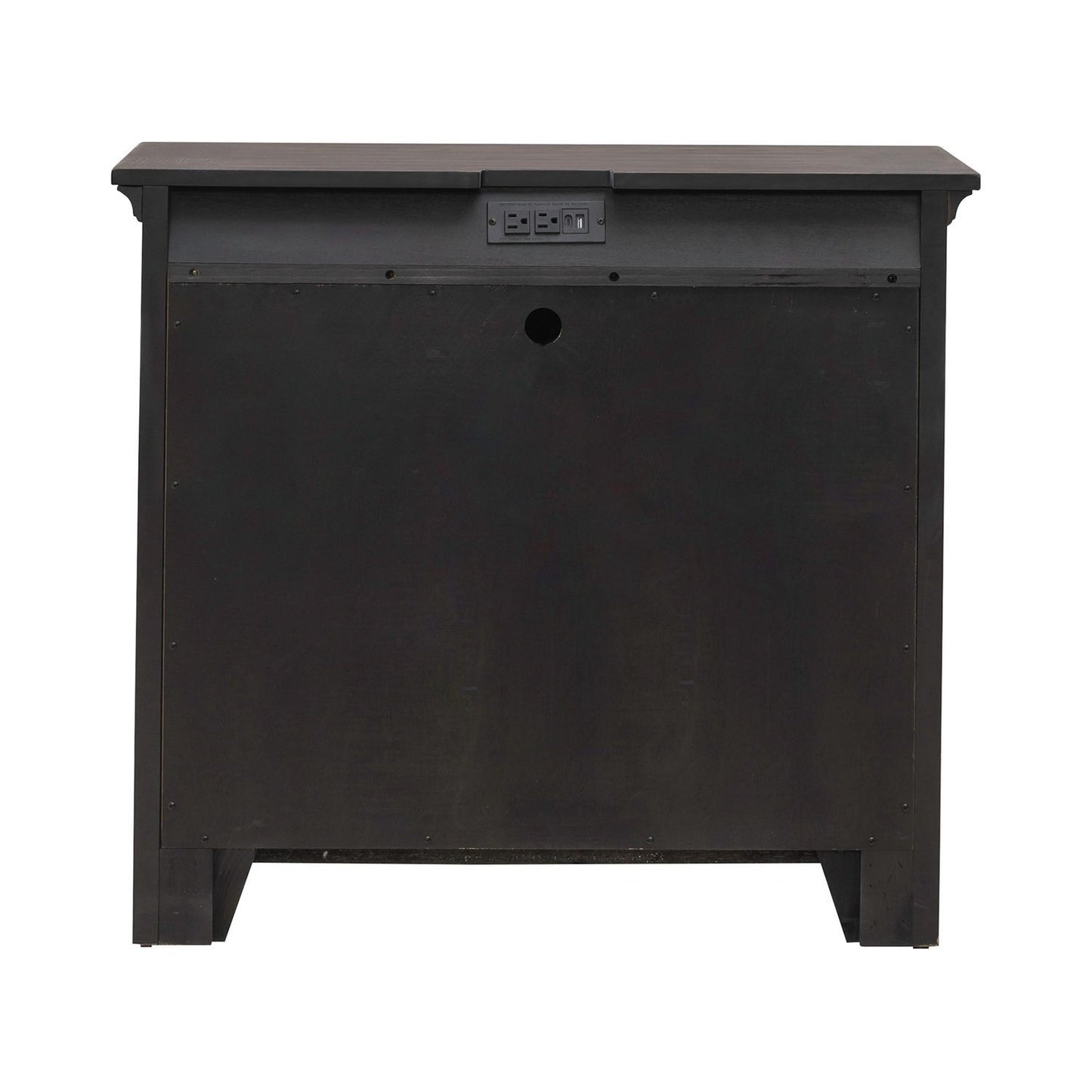 Paradise Valley - 2 Door Bedside Chest With Charging Station - Saddle Brown