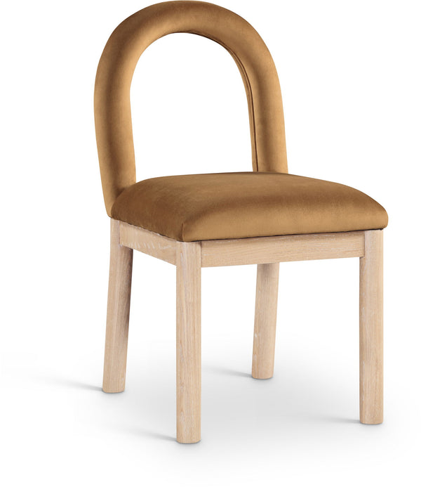 Conrad - Velvet Dining Chair With Natural Legs - Saddle