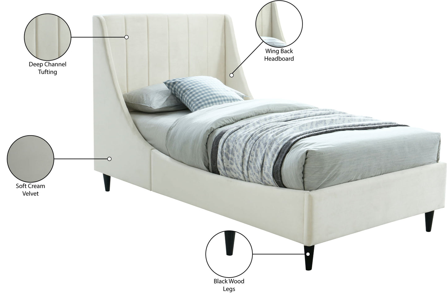 Eva - Velvet Bed