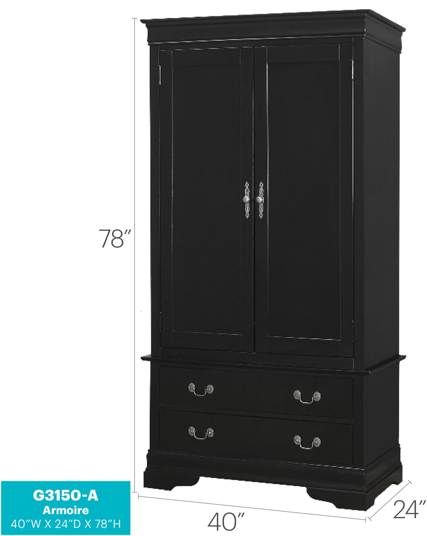 Glory Furniture - Louis Phillipe - Armoire