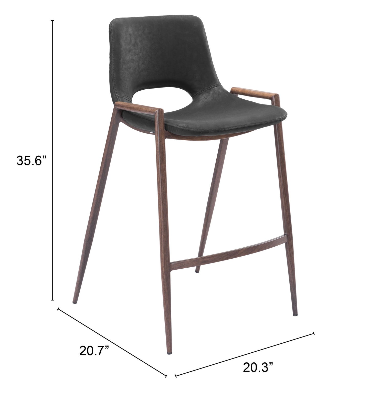 Desi - Counter Stool With Walnut Legs (Set of 2)