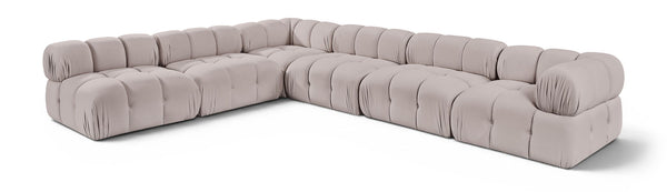 Orin - Velvet 6 Piece Modular L-Shaped Sectional
