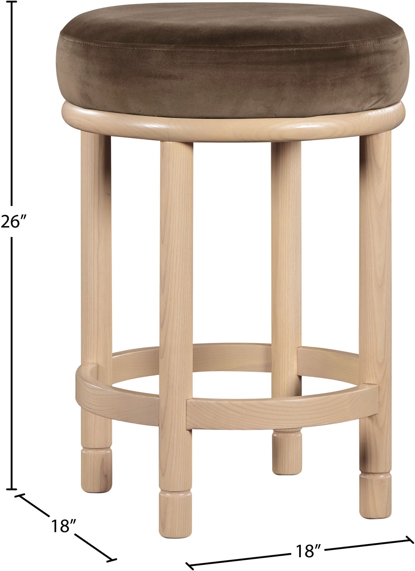 Monette - Counter Stool With Natural Base