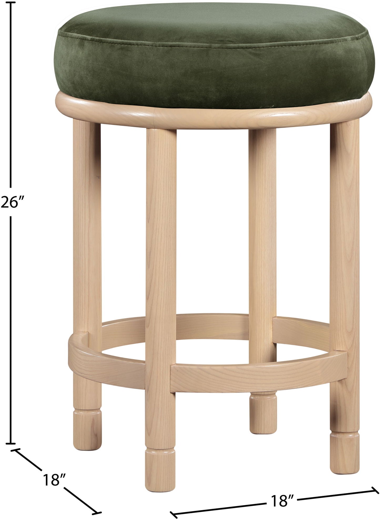Monette - Counter Stool With Natural Base