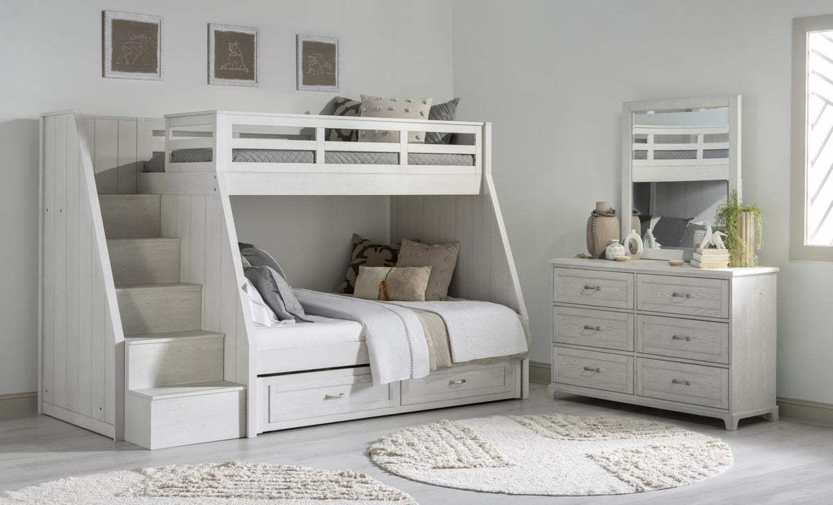 Ashton - Complete Twin Over Full Bunk Bed - Bleached Linen