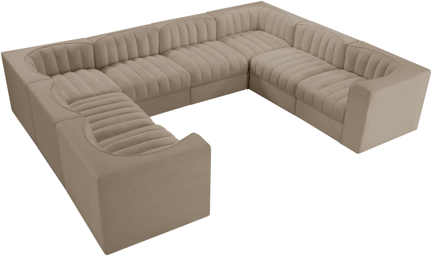 Rummi - Velvet Performance Fabric Upholstered Modular Sectional