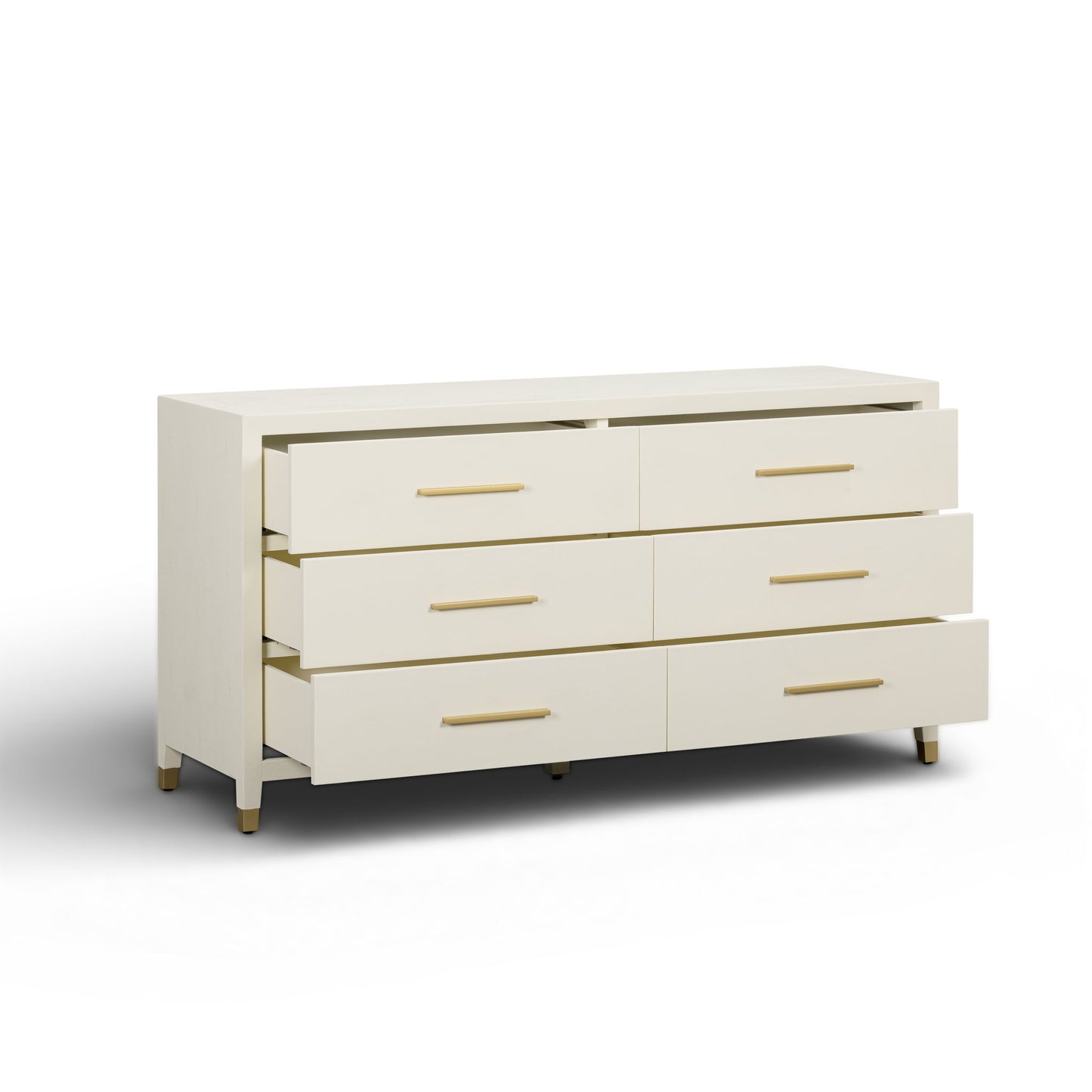 Dani - Faux Shagreen 6-Drawer Dresser - Cream