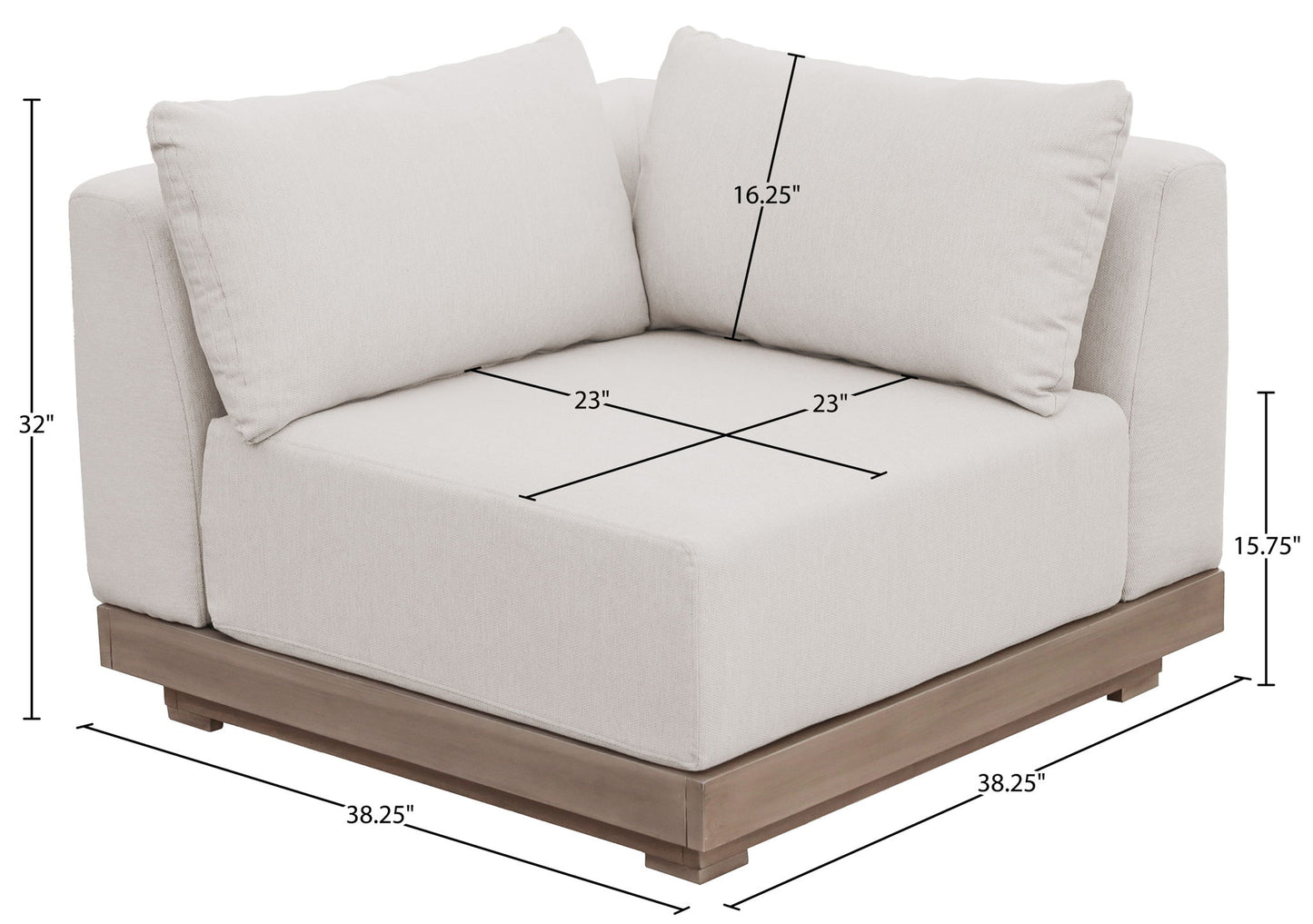 Solace - Olefin Performance Fabric Outdoor Patio Modular Corner Chair