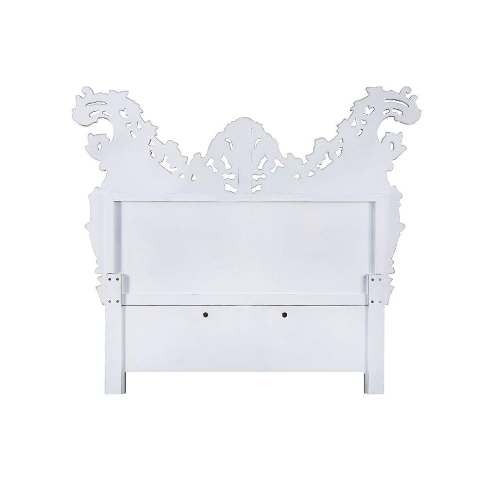 Valkyrie - Eastern King Bed - Synthetic Leather & Antique Platinum
