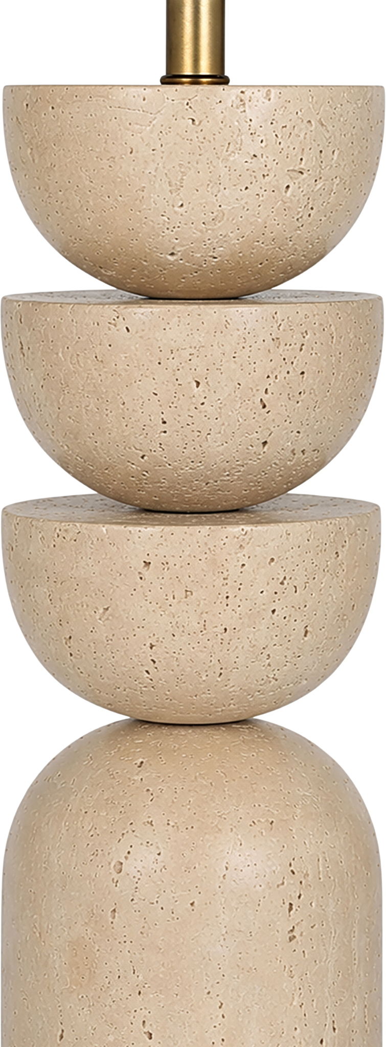 Opus - Travertine, Linen Textured Fabric And Brass Table Lamp - Travertine