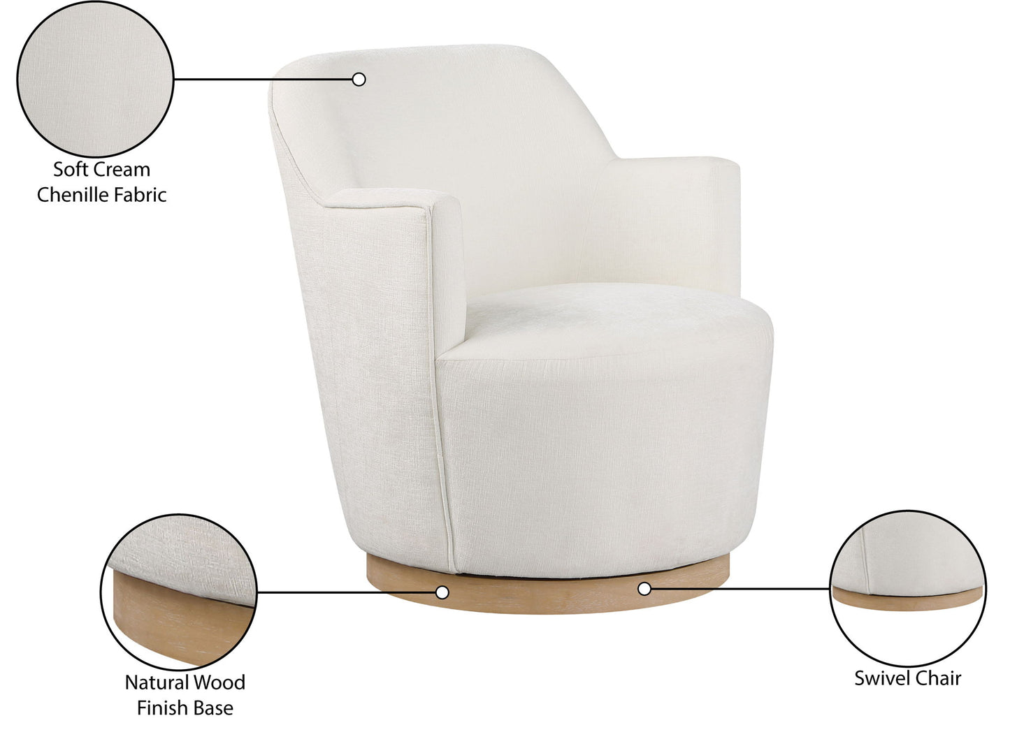Clarita - Chenille Swivel Accent Chair