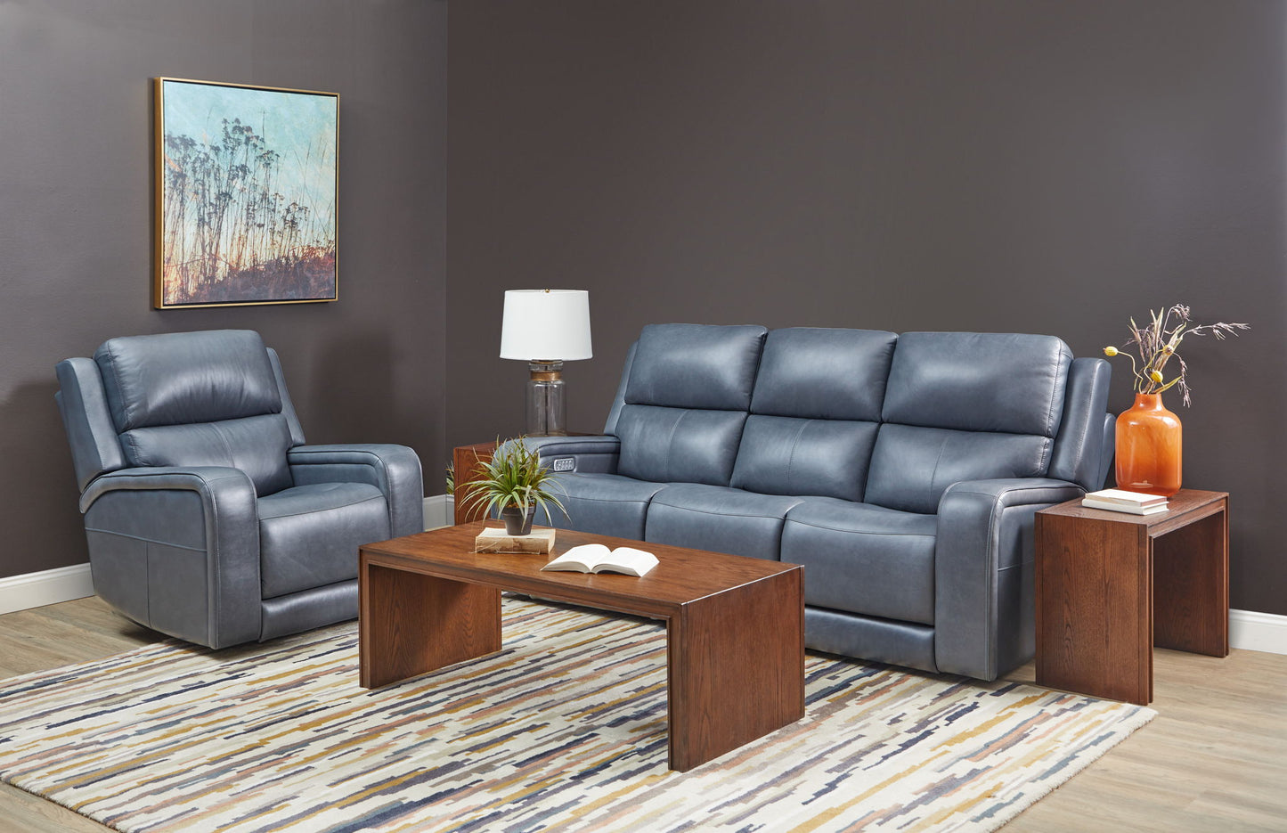 Oasis - Power Reclining Sofa With Power Headrests, Lumbar, Heat & Massage