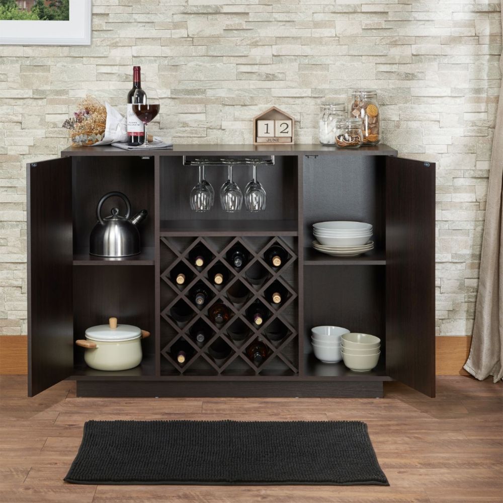 Hazen - 34.84" Wine Cabinet - Espresso
