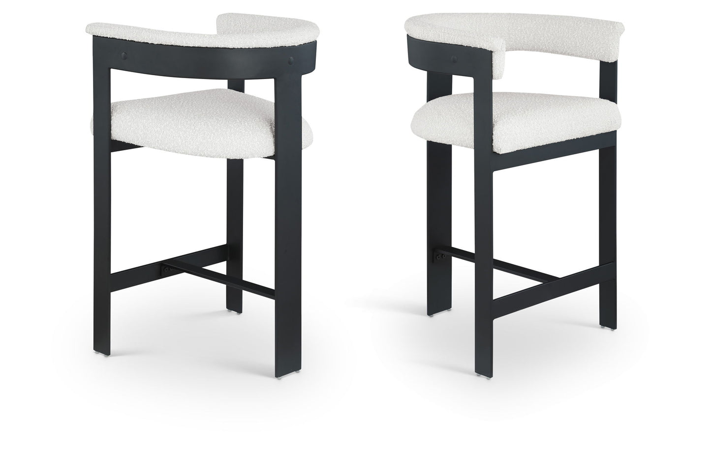 Romeo - Boucle Counter Stool With Black Base (Set of 2)